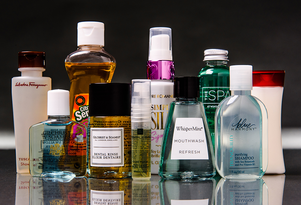 Complex liquid packaging solutions with fast and flexible formulation, compounding, filling, labeling, and packing for hotel amenities, travel amenities, retail and essential oil